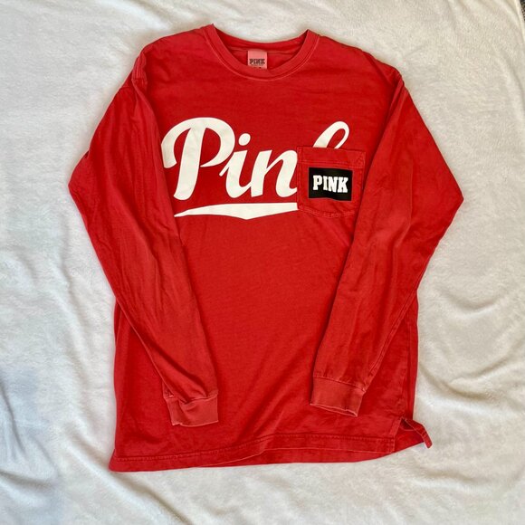 VS PINK, Coral Long-Sleeve Tee, Size XS - Picture 4 of 8
